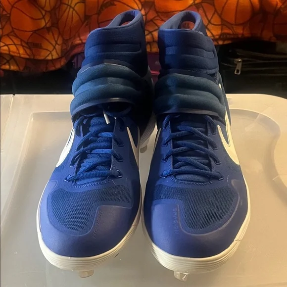 Nike Alpha Huarache elite 2 pro mid Blue baseball Cleats - Picture 2 of 6